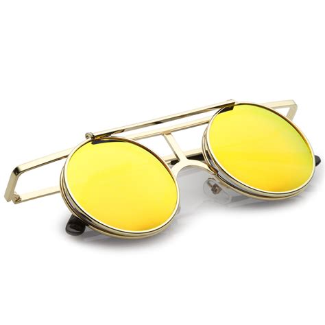 vintage round flip up sunglasses.